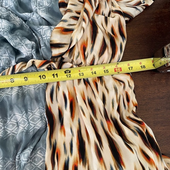 Kiyonna PLUS Maxi Meadow Dream Womens 1X Flutter Sleeves Animal Print Geometric - Picture 12 of 12